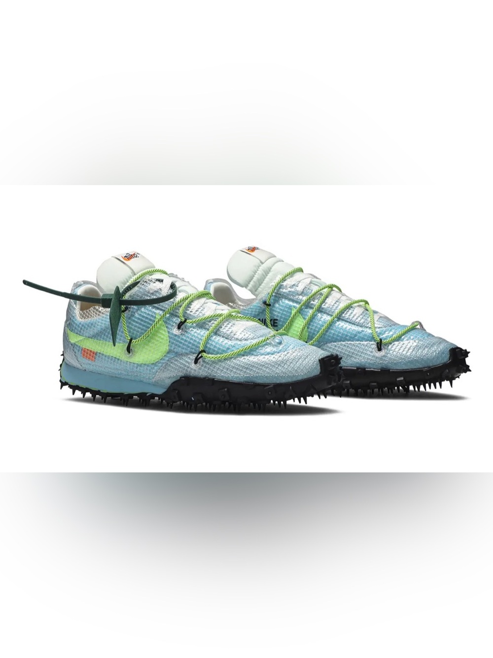 Nike Light Blue with Neon Green Spike-Soled Running Sneakers
